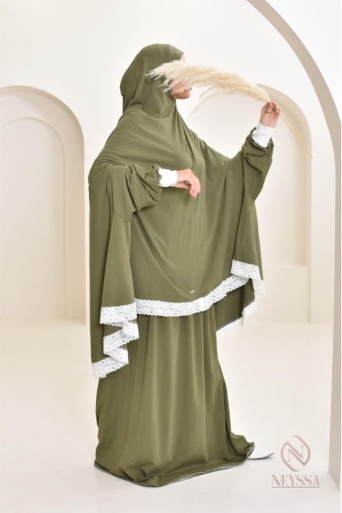 Ensemble 2 pièces de prière en coton, cape et jupe, idéal pour la maison