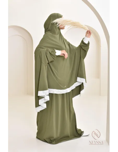 Ensemble 2 pièces de prière en coton, cape et jupe, idéal pour la maison