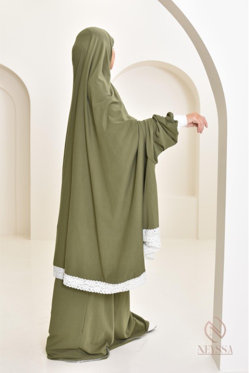 Ensemble 2 pièces de prière en coton, cape et jupe, idéal pour la maison