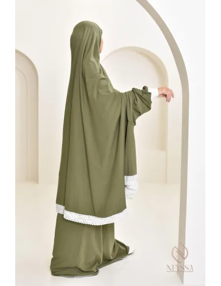 Ensemble 2 pièces de prière en coton, cape et jupe, idéal pour la maison