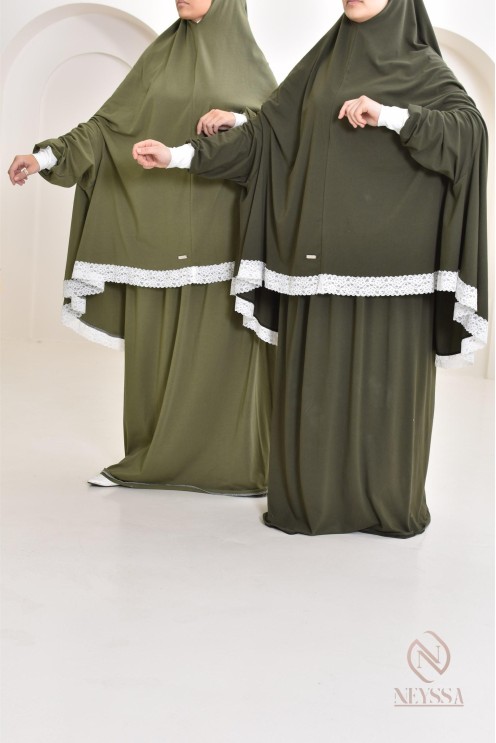 Ensemble 2 pièces de prière en coton, cape et jupe, idéal pour la maison