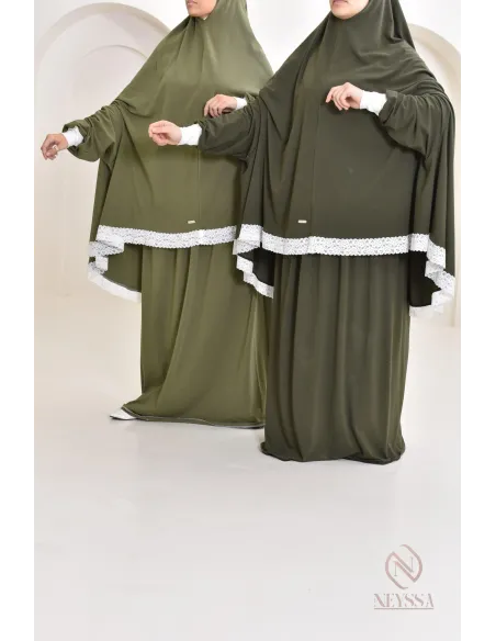 Ensemble 2 pièces de prière en coton, cape et jupe, idéal pour la maison