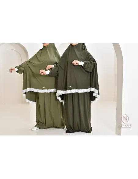 Ensemble 2 pièces de prière en coton, cape et jupe, idéal pour la maison
