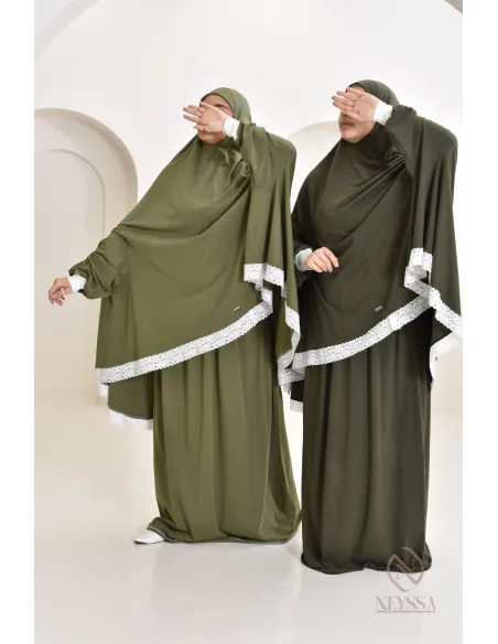 Ensemble 2 pièces de prière en coton, cape et jupe, idéal pour la maison