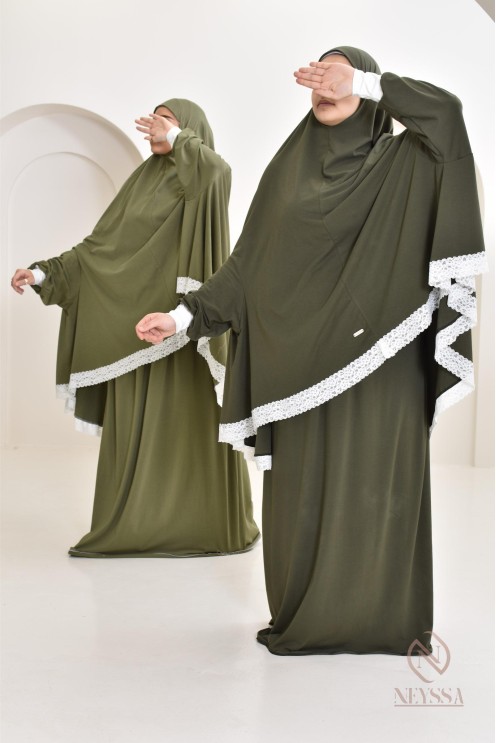 Ensemble 2 pièces de prière en coton, cape et jupe, idéal pour la maison