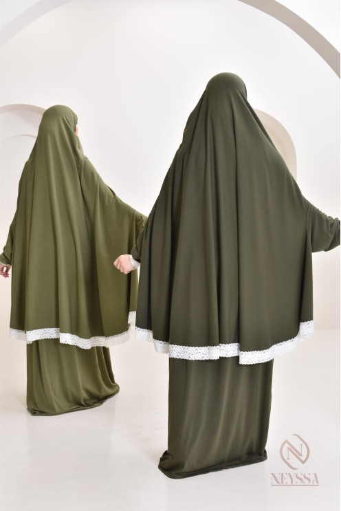 Ensemble 2 pièces de prière en coton, cape et jupe, idéal pour la maison