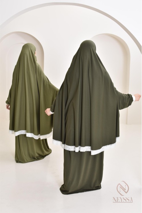 Ensemble 2 pièces de prière en coton, cape et jupe, idéal pour la maison