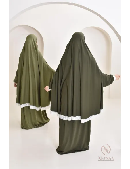 Ensemble 2 pièces de prière en coton, cape et jupe, idéal pour la maison