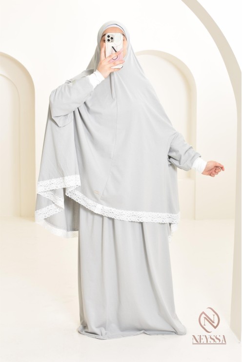 Ensemble 2 pièces de prière en coton, cape et jupe, idéal pour la maison