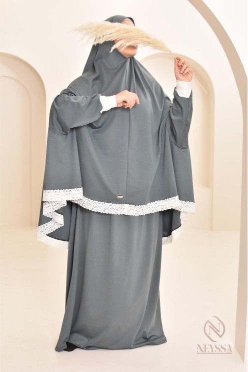 Ensemble 2 pièces de prière en coton, cape et jupe, idéal pour la maison