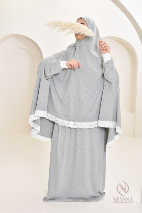 Ensemble 2 pièces de prière en coton, cape et jupe, idéal pour la maison