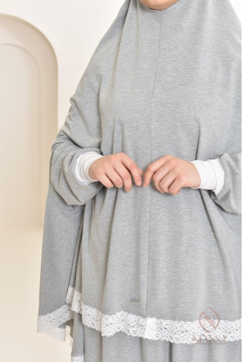 Ensemble 2 pièces de prière en coton, cape et jupe, idéal pour la maison