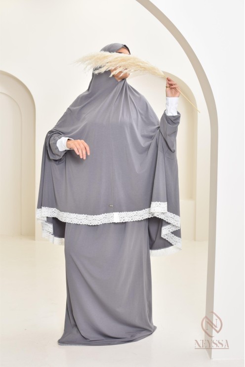 Ensemble 2 pièces de prière en coton, cape et jupe, idéal pour la maison