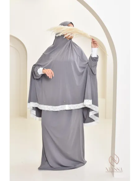 Ensemble 2 pièces de prière en coton, cape et jupe, idéal pour la maison