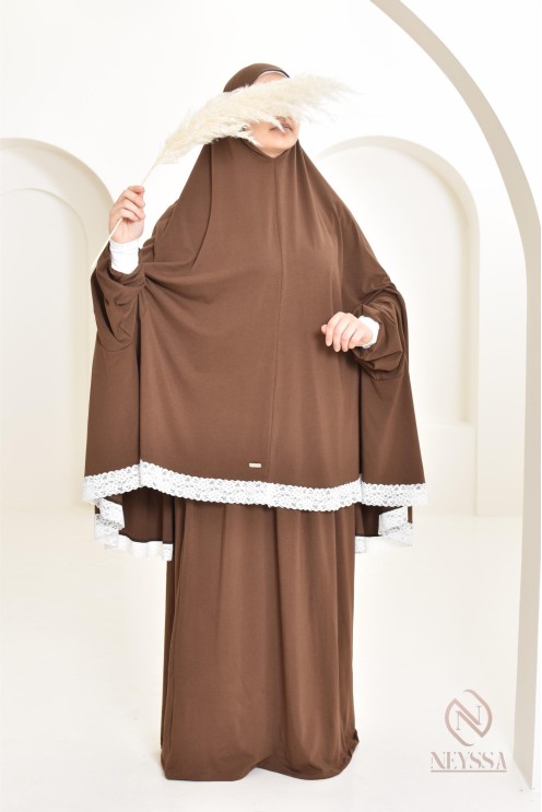 Ensemble 2 pièces de prière en coton, cape et jupe, idéal pour la maison