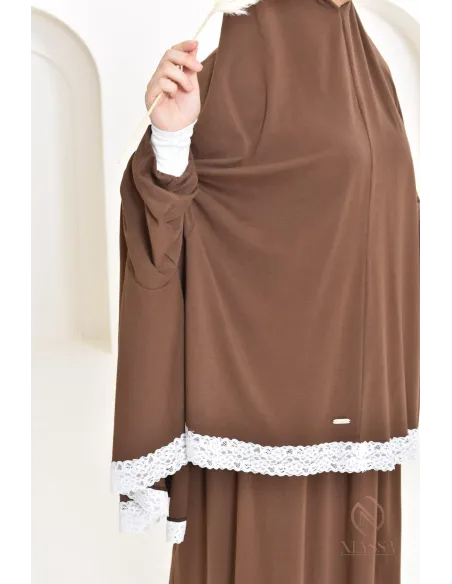 Ensemble 2 pièces de prière en coton, cape et jupe, idéal pour la maison
