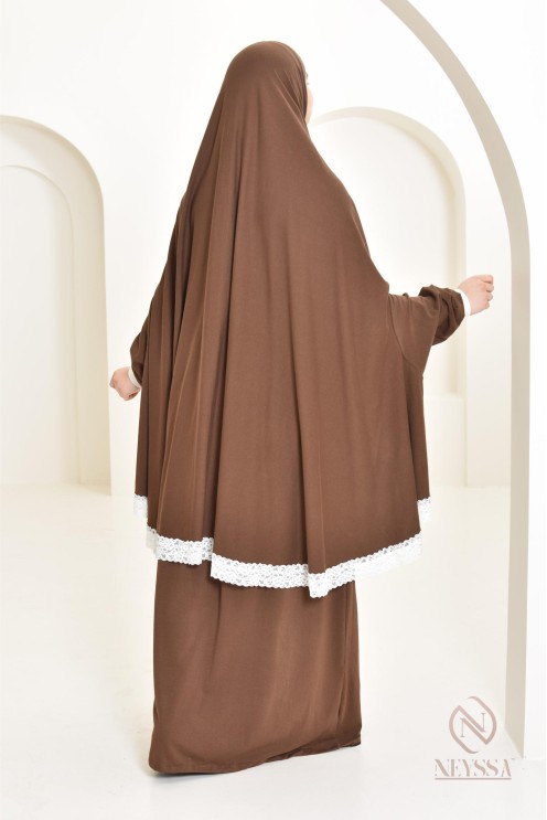 Ensemble 2 pièces de prière en coton, cape et jupe, idéal pour la maison