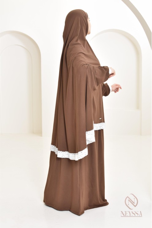 Ensemble 2 pièces de prière en coton, cape et jupe, idéal pour la maison