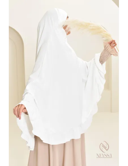 Khimar long Jazz avec volants, style indonésien, coupe légiférée