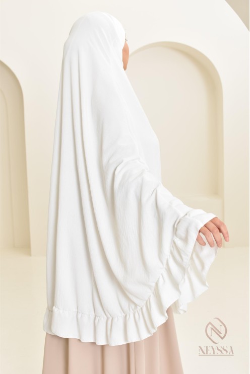 Khimar long Jazz avec volants, style indonésien, coupe légiférée