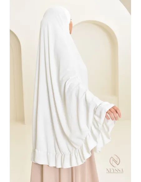 Khimar long Jazz avec volants, style indonésien, coupe légiférée