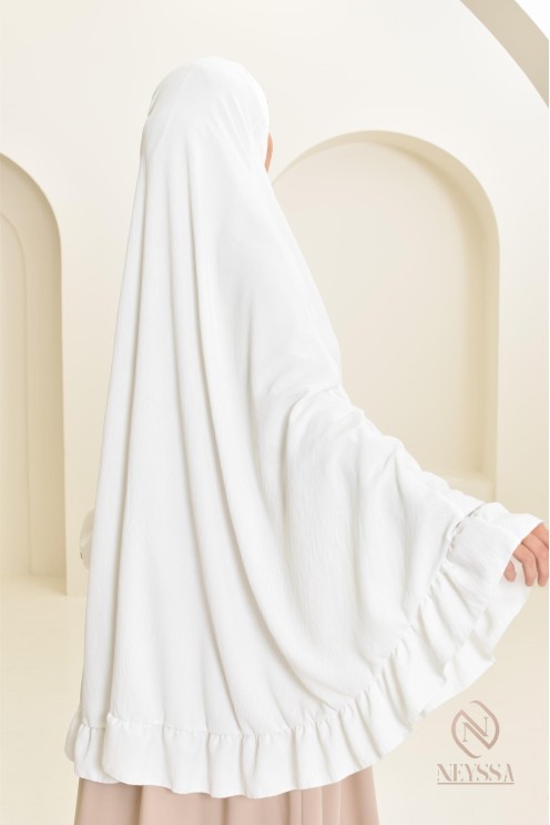 Khimar long Jazz avec volants, style indonésien, coupe légiférée