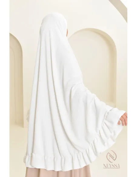 Khimar long Jazz avec volants, style indonésien, coupe légiférée