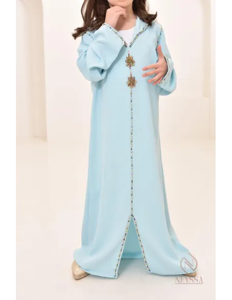 Superbe Djellaba traditionnelle marocaine pour fille, idée tenue, Aïd 2024