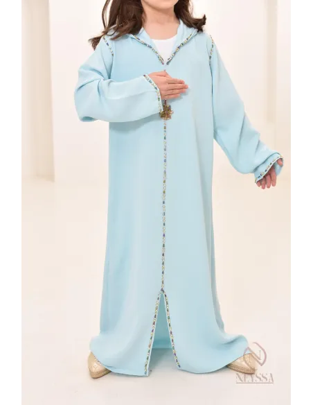 Superbe Djellaba traditionnelle marocaine pour fille, idée tenue, Aïd 2024