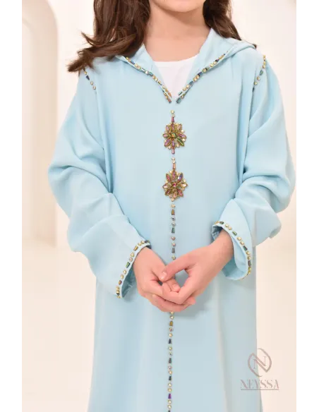 Superbe Djellaba traditionnelle marocaine pour fille, idée tenue, Aïd 2024