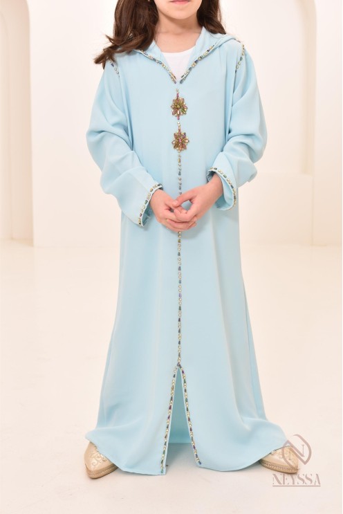 Superbe Djellaba traditionnelle marocaine pour fille, idée tenue, Aïd 2024