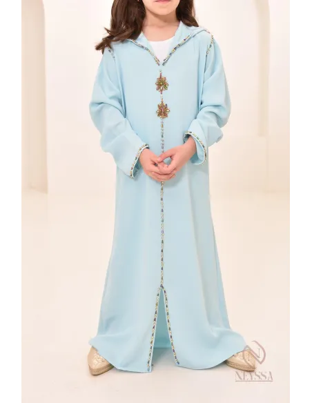 Superbe Djellaba traditionnelle marocaine pour fille, idée tenue, Aïd 2024