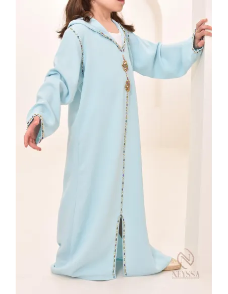 Superbe Djellaba traditionnelle marocaine pour fille, idée tenue, Aïd 2024