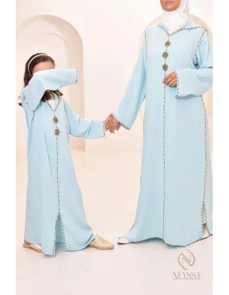 Superbe Djellaba traditionnelle marocaine pour fille, idée tenue, Aïd 2024