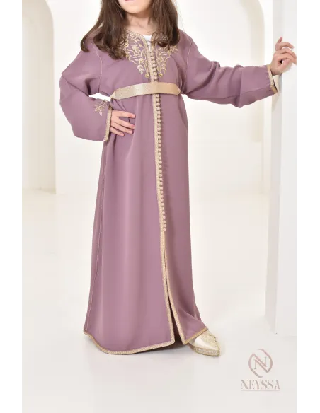 Caftan Maroc fillette, pour un look 100% assorti à sa maman, Aïd 2024.