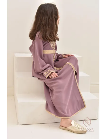 Caftan Maroc fillette, pour un look 100% assorti à sa maman, Aïd 2024.