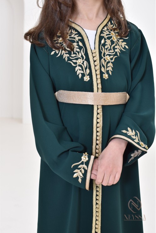Traditional Moroccan caftan for girls, Ideal for Aid 2024, outfit idea