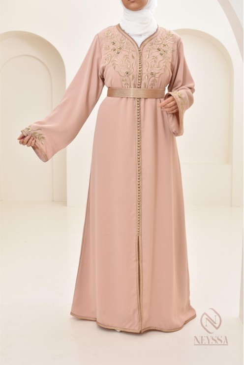 Abaya caftan pas cher moderne idéal tenue Aid 2024, hijabi, combo mère/fille