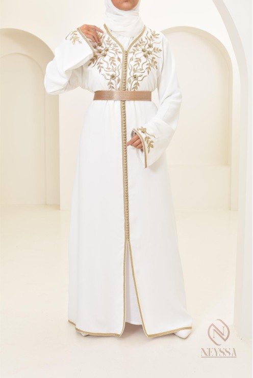 Robe caftan marocaine moderne idéal tenue Aid 2024, combo mère/fille