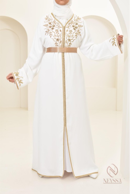 Robe caftan marocaine moderne idéal tenue Aid 2024, combo mère/fille