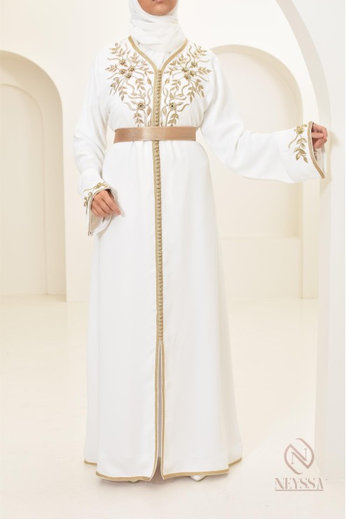 Robe caftan marocaine moderne idéal tenue Aid 2024, combo mère/fille