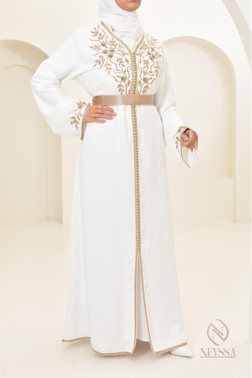Robe caftan marocaine moderne idéal tenue Aid 2024, combo mère/fille