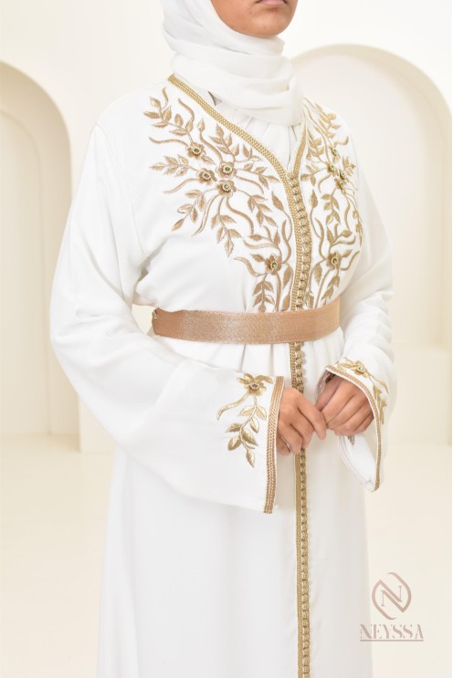 Robe caftan marocaine moderne idéal tenue Aid 2024, combo mère/fille