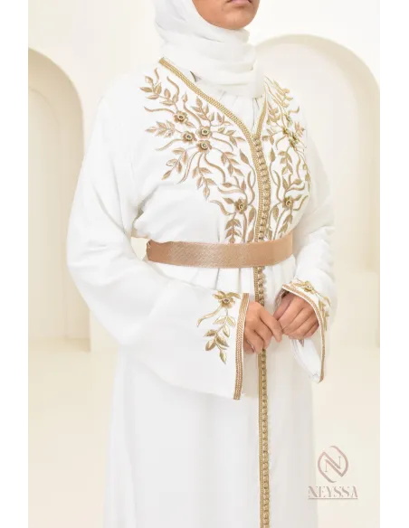 Robe caftan marocaine moderne idéal tenue Aid 2024, combo mère/fille