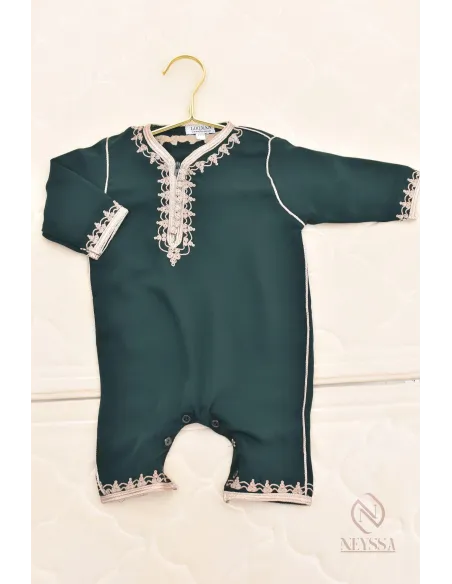 Grenouillère traditionnelle marocaine pour bébé idéale pour l'Aïd 2024.