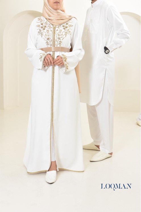 Robe caftan marocaine moderne idéal tenue Aid 2024, combo mère/fille