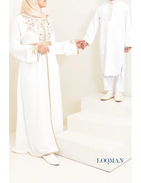 Robe caftan marocaine moderne idéal tenue Aid 2024, combo mère/fille