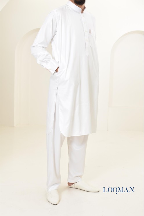 Qamis Saoudien homme, tissu fluide glacé, idéal pour se rendre à la mosquée