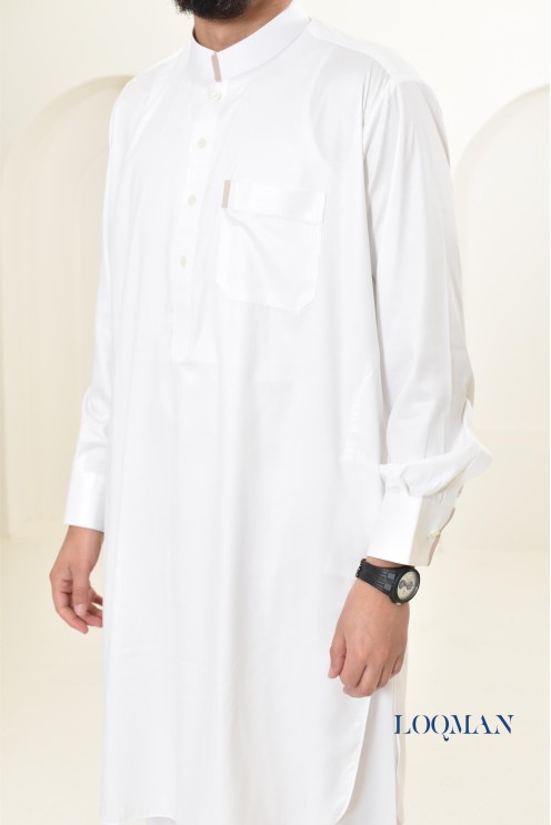 Qamis Saoudien homme, tissu fluide glacé, idéal pour se rendre à la mosquée