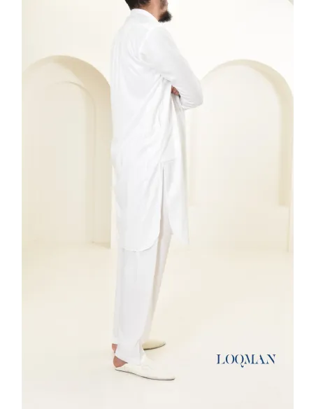 Qamis Saoudien homme, tissu fluide glacé, idéal pour se rendre à la mosquée